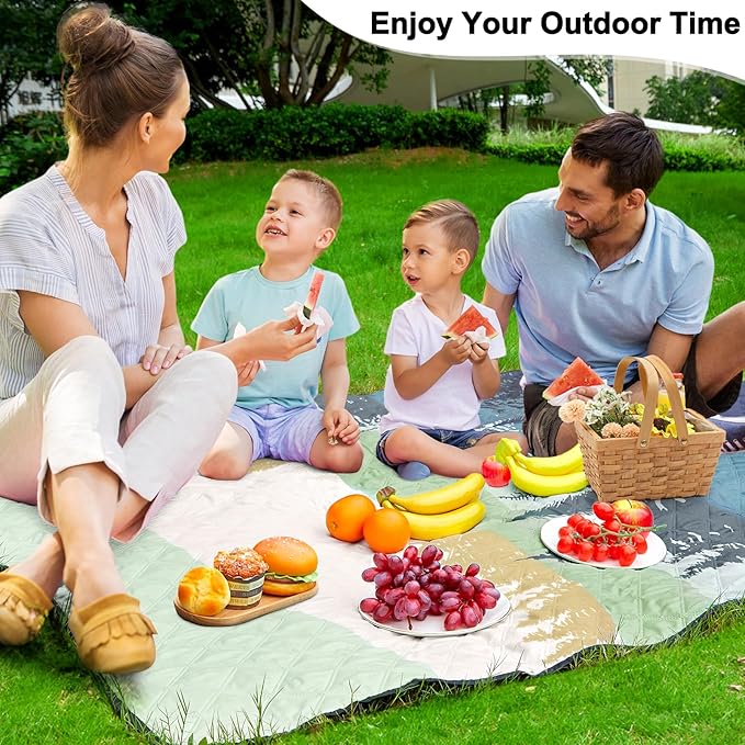 ICOSY Picnic Blankets Beach Blanket, Waterproof Outdoor Blanket Sandproof Picnic Camping Mat Camping Essentials 78" x 59"