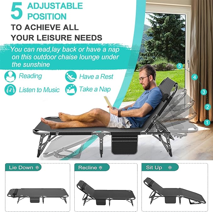 ABORON Folding Camping Cot for Adults, Heavy Duty 3-in-1 Bed for Guest Sleeping, Adjustable Double-Layer 1200D with Mattress & Carrying Bag for Home, Office, Vacation, Hospital Use