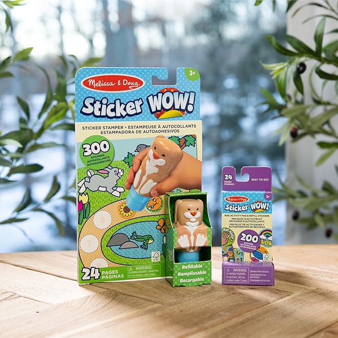 Melissa & Doug Sticker Wow! Bunny Bundle (Stamper w Book + Affirmations Refill Pack)