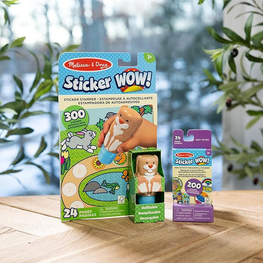 Melissa & Doug Sticker Wow! Bunny Bundle (Stamper w Book + Affirmations Refill Pack)