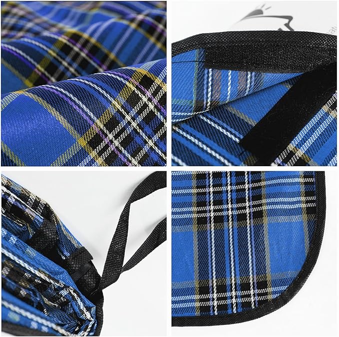 Wind Tour Family Outdoor Waterproof Durable Picnic Blankets with Carry Strap Foldable Sandproof Picnic Floor Mat for Kids Playground Camping Hiking Grass Travelling (1, Navy blue-78.7 * 78.7 in)