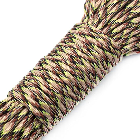 100ft Type III 7 Strand Core Paracord 550 Parachute (76# Paddy Camo)
