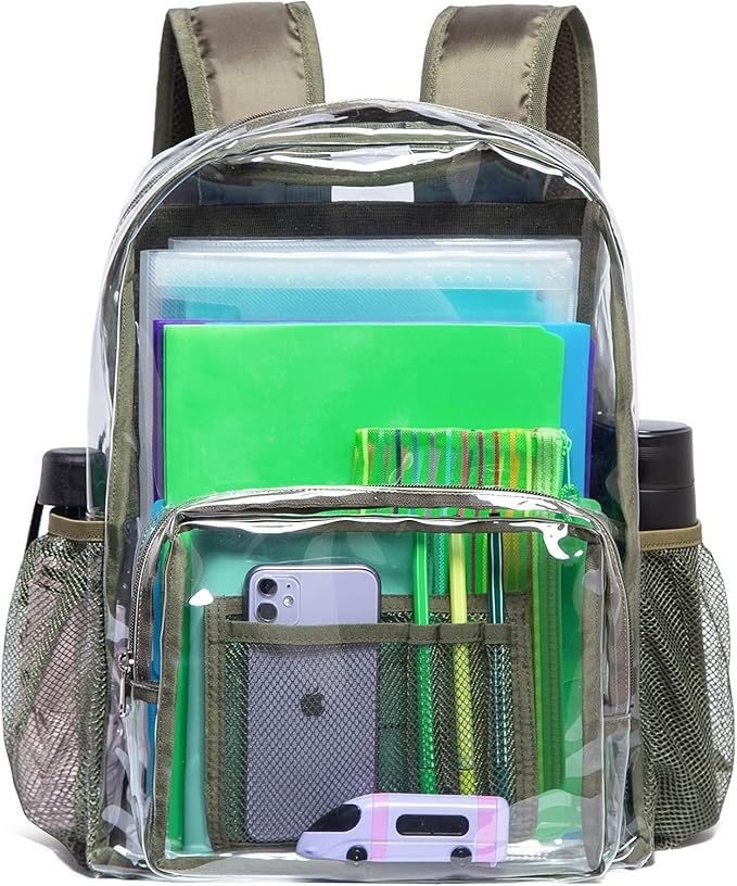 Vorspack Clear Backpack - Heavy Duty PVC Transparent See Through Backpack for College & Workplace