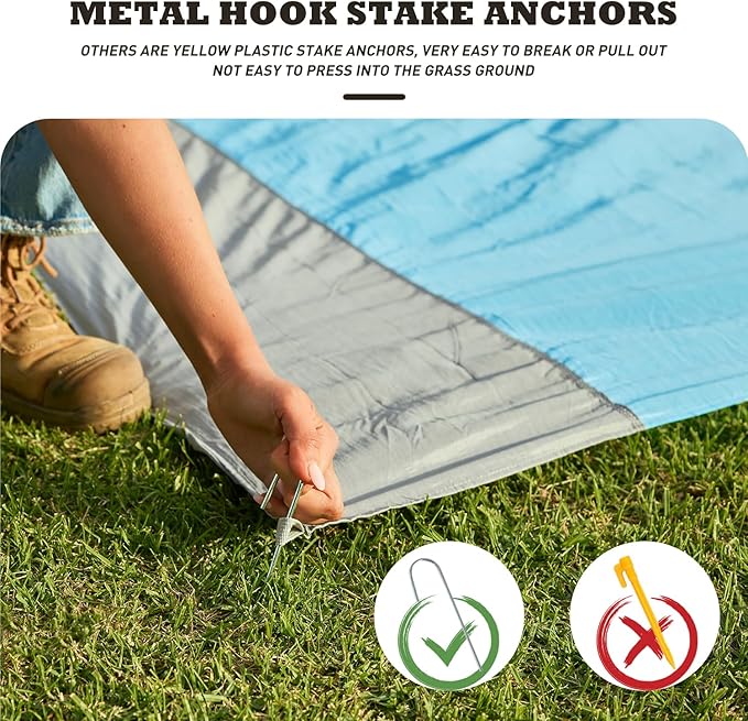 AlphaBeing Beach Blanket โ Oversized 84"x84" Sandproof, Waterproof, Quick-Dry Mat for 1โ7 Adults