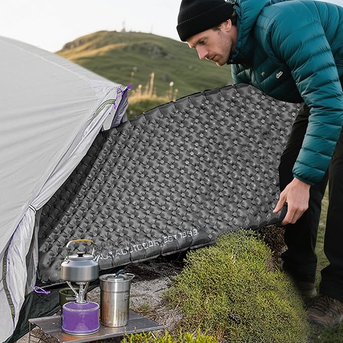 Himalaya Self-Inflating Sleeping Mats for Camping, 5.4 R-Value, Withstand -20°C (-4°F), 7-Layers, Lightweight Waterproof Compact Camping Air Mattress Pad Backpacking Sleep Pad Hiking Essentials
