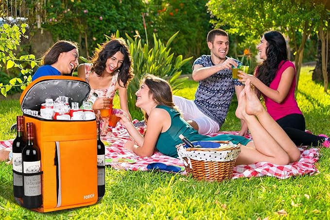 FORICH Soft Cooler Backpack Insulated Waterproof Backpack Cooler Bag Leak Proof Portable Small Cooler Backpacks to Work Lunch Travel Beach Camping Hiking Picnic Fishing Beer for Men Women