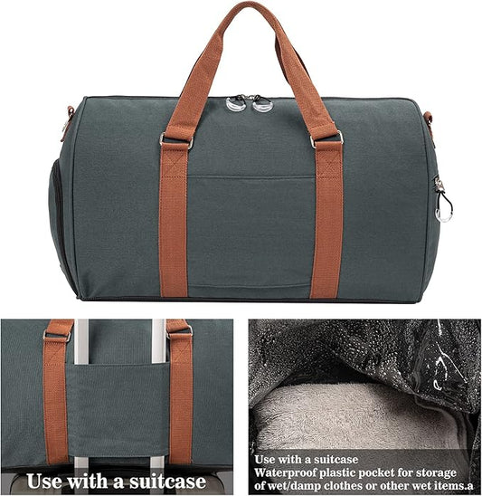 Kuston Sports Gym Bag with Shoe Compartment&Wet Pocket,Travel Duffel bag,Weekend Bag,Workout Bag Suitable for Men and Women