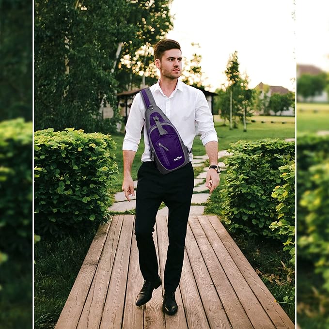 AmHoo Sling Backpack Chest Shoudler Crossbody Bag Water Resistant Hiking Daypack