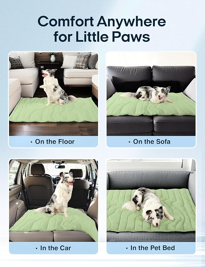 ZonLi Dog Cooling Mat, 59" x 40"Extra Large, Reversible Cooling Pad for Dogs & Cats (Cool & Warm), Durable & Machine Washable, Pet Mat for Crate, Kennel, Bed, Sofa, Sage Green