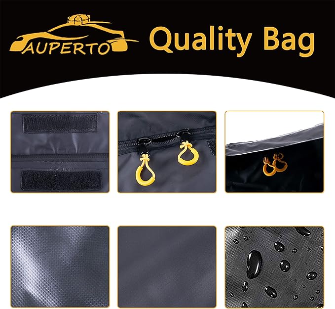 Weatherproof Cargo Bag - 26 Cubic Feet Heavy Duty Waterproof Luggage for Truck Bed With Net and 4 Metal Carbiners Fits Any Size