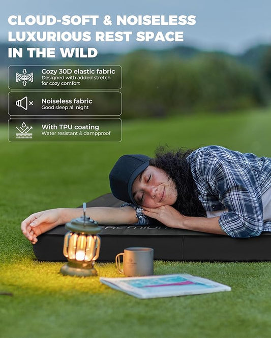 KingCamp Self Inflating Sleeping Pad for Camping Ultra Thick Double Single Foam Mattress High R Value Camping Air Pad Mat, Multi Colors & Sizes