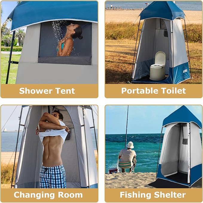 Leader Accessories 6.9 FT Portable Camping Shower Tent Outdoor Changing Room Privacy Tent for Camping, Toilet, Shower