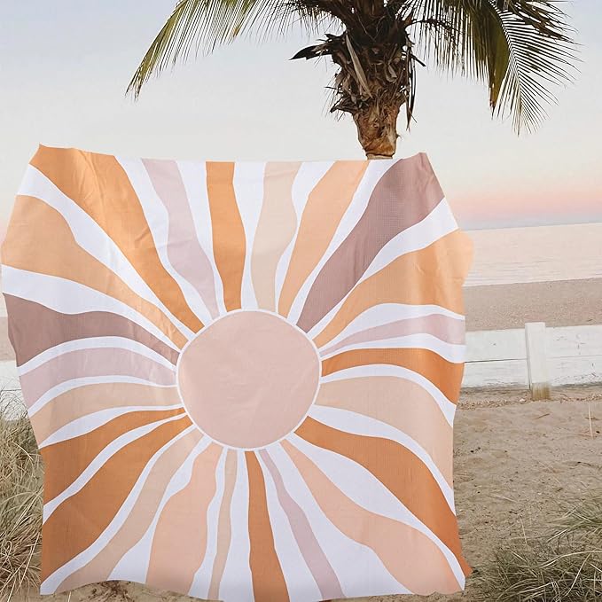 Waterproof Sandproof Beach Blanket, 9 Ft X 10 Ft Extra Large Beach Mat for 8 Adults, Lightweight Polyester Outdoor Picnic Blanket for Travel, Hiking, Camping, Beach Accessories for Vacation