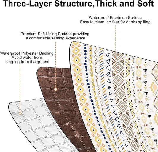 ICOSY Picnic Blankets Beach Blanket, Waterproof Outdoor Blanket Sandproof Picnic Camping Mat Camping Essentials 78" x 59"