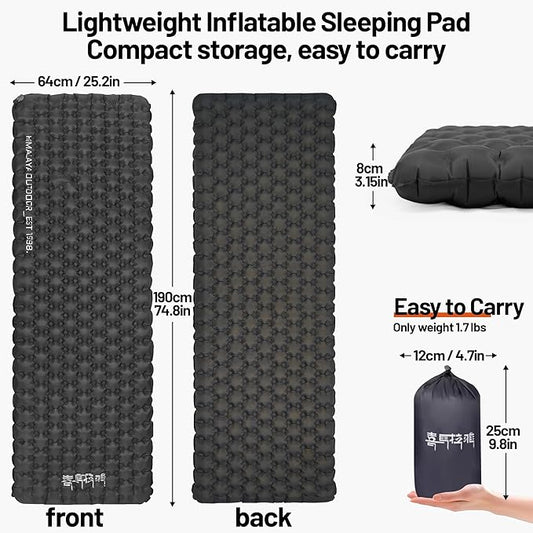 Himalaya Self-Inflating Sleeping Mats for Camping, 5.4 R-Value, Withstand -20°C (-4°F), 7-Layers, Lightweight Waterproof Compact Camping Air Mattress Pad Backpacking Sleep Pad Hiking Essentials