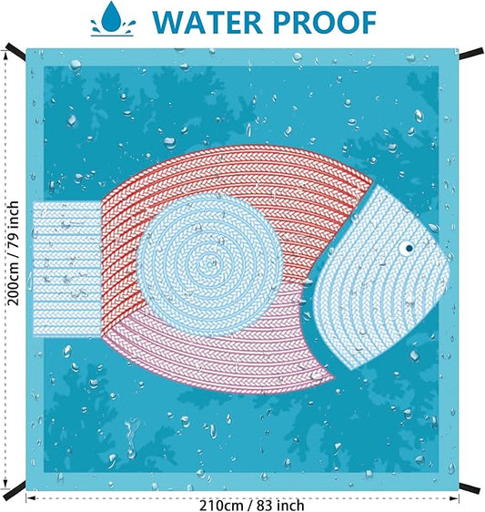 AISPARKY Beach Blanket Waterproof Sandproof Quick Drying Beach Mat Extra Large Outdoor Picnic Blanket for Travel Camping Hiking