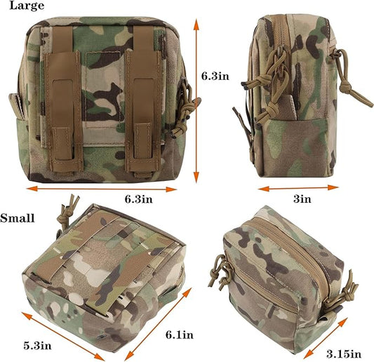 Tactical Molle Pouch Compact EDC Utility Gadget Pouch Waist Bags Sundries Storage Admin Organize Gear Gadget for Military Backpack Vest