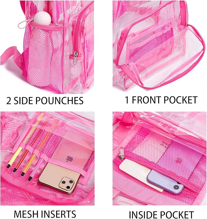 Vorspack Clear Backpack - Heavy Duty PVC Transparent See Through Backpack for College & Workplace