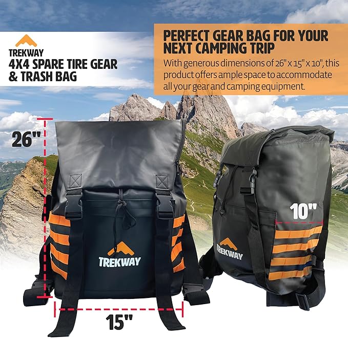 Offroading Gear Waterproof Spare Tire Trash Bag w/FREE Roof Cargo Bag | Large-Capacity | - SUV| RV| 4x4 | Overland | Off-road Accessory