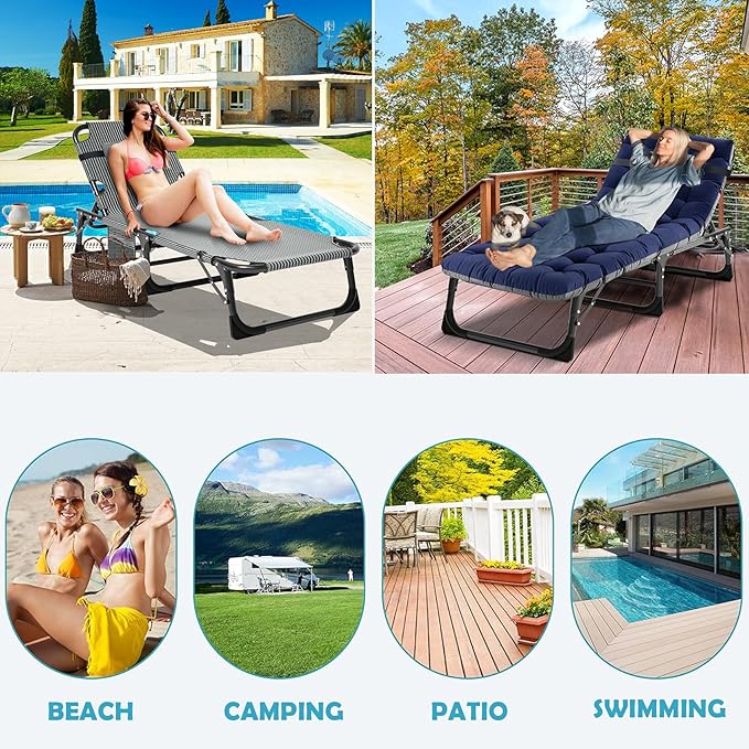 ABORON 2PK Folding Camping Cot for Adults, Heavy Duty 3-in-1 Bed for Guest Sleeping, Adjustable Double-Layer 1200D with Mattress & Carrying Bag for Home, Office, Vacation, Hospital Use