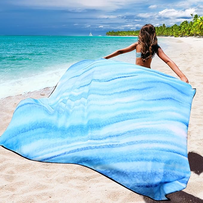 Beach Blanket Waterproof Sandproof Extra Large Beach Mat 79" X 83"/120"x108"for 1-8 Adults Quick Drying Durable Outdoor Picnic Mat for Beach Travel Camping Hiking