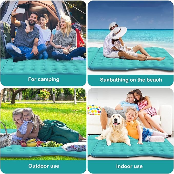 SUV Air Mattress,Thickened Flocked Camping Bed for Car Trunk & Back Seat , Includes Electric Pump & 2 Foot Pedals , Portable Inflatable car Mattress for Camping,Sleeping