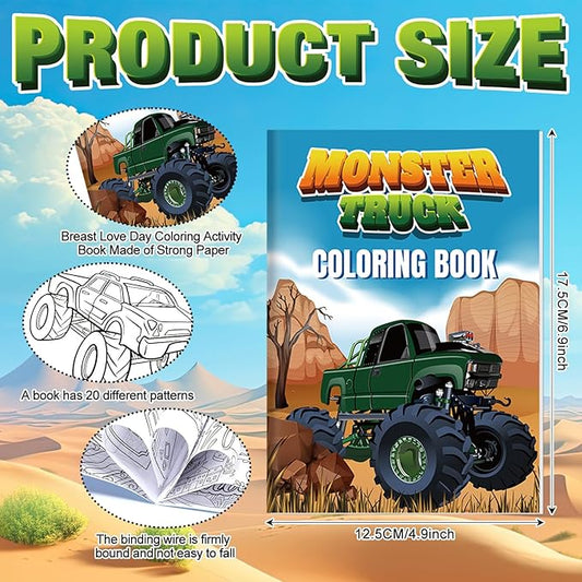 72 Pcs Truck Coloring Book Coloring Books Bulk, DIY Coloring Book for Adult Stress Relief Drawing Book with Train Truck Car for Party Favors Goodie Bag Filler Gifts