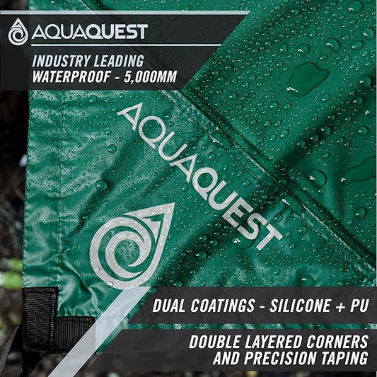 AquaQuest Safari Camping Tarp - Lightweight Durable Rain Fly - Waterproof Camping Essentials for Hiking, Backpacking & Hammock