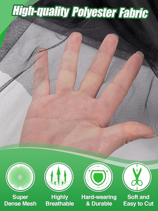 Mosquito Net for Patio - 10Ft x 40Ft for Each Garden Mesh Screen Barrier, Super Dense Patio Netting for Balcony Porch Protecting Your Skin Plants Vegetables DIY (Black)