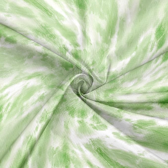 Green Tie-Dye Beach Blanket Sandproof, Large 78"×86" Beach Mat Sand Free Waterproof Fits Up to 4 Adult, Compact Quick Dry Polyester Outdoor Picnic Blanket with Stakes for Travel, Camping, Hiking