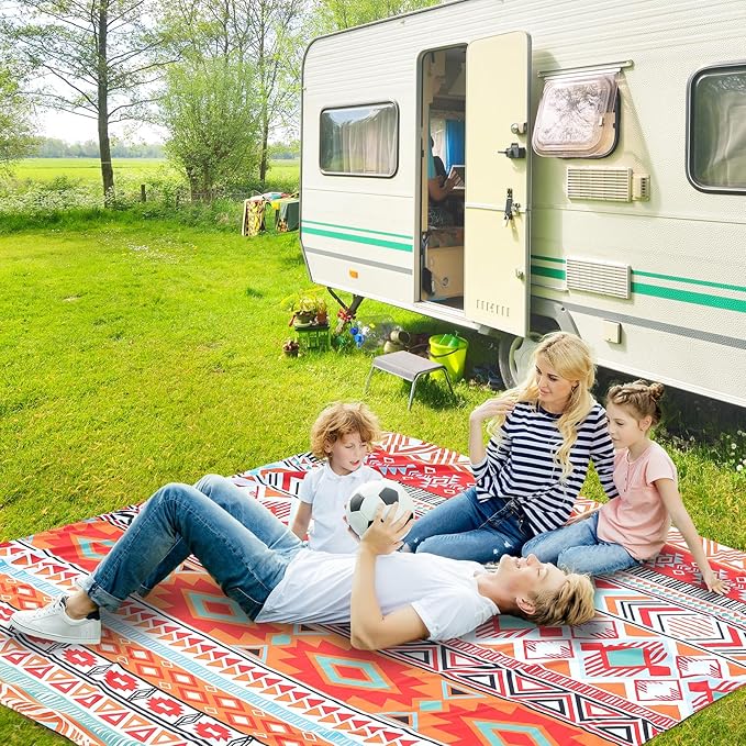 AISPARKY Beach Blanket Waterproof Sandproof, Oversized Large Beach Mat 79" X 83"/120"x108" for 1-8 Adults, Quick Drying&Compact&Lightweight, Picnic Mat Vacation Essentials for Beach Camping Travel