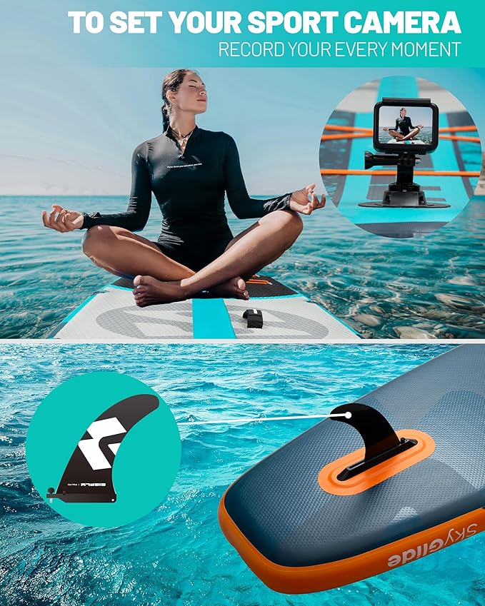 11'6×35" Super Wide Inflatable Stand Up Paddle Board, Ultra Stable Wide SUP for 2+1 People/Family/Big Size, 100L Backpack, All-Round Sup Board, US Big Fin