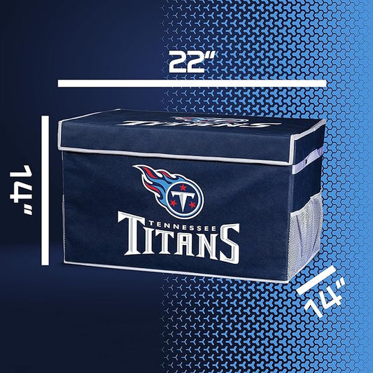 Franklin Sports NFL Storage Footlocker Bins - Large Folding Organizer Containers - NFL Team Office, Bedroom + Living Room Décor - Large + Small Bins