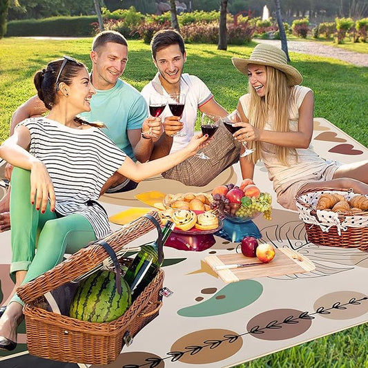 Extra Large Picnic Blankets Waterproof Foldable (80 "x 80") Beach Blanket Waterproof Sandproof,3-Layer Thicking Mat Outdoor Packable Camping Blanket