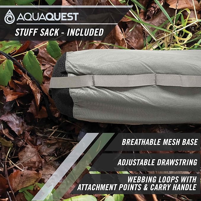 AquaQuest Safari Camping Tarp - Lightweight Durable Rain Fly - Waterproof Camping Essentials for Hiking, Backpacking & Hammock
