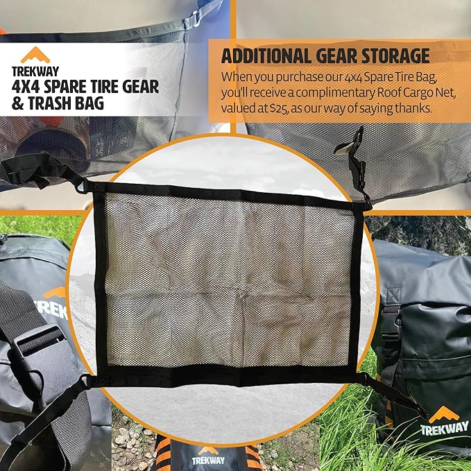 Offroading Gear Waterproof Spare Tire Trash Bag w/FREE Roof Cargo Bag | Large-Capacity | - SUV| RV| 4x4 | Overland | Off-road Accessory
