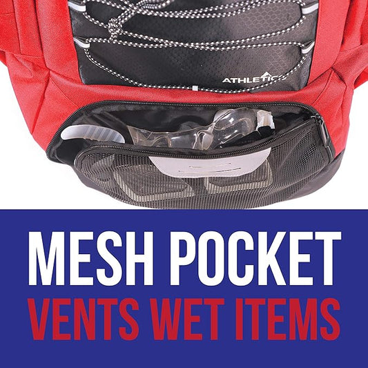 Athletico Swim Backpack - Swim Bag With Wet & Dry Compartments for Swimming, Beach, Camping - Pool Bags With Laptop Sleeve