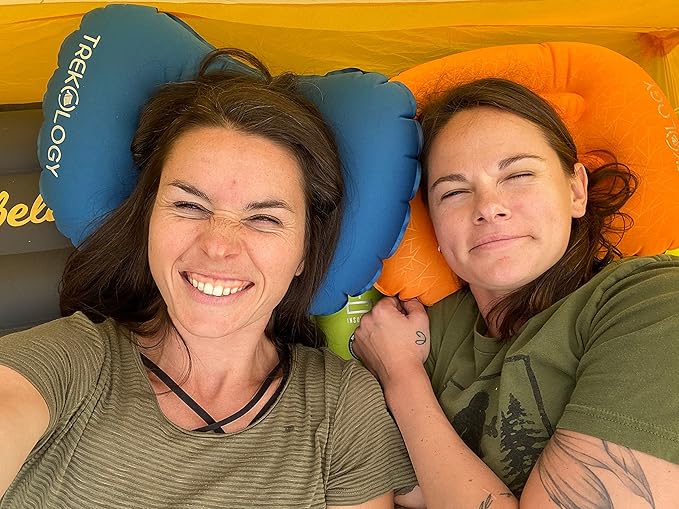 TREKOLOGY Aluft 1.0 Comfy Inflatable Camping & Backpacking Pillow - Perfect for Sleeping, Air Travel, Beach - Quick & Easy to Inflate and Deflate Camper Pillow