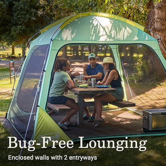 Coleman Skyshade Screen Dome Canopy Tent, 8x8/10x10ft Portable Screen Shelter with Easy Setup for Bug-Free Lounging, Great for Beach, Yard, Picnic, Park, Camping, & More