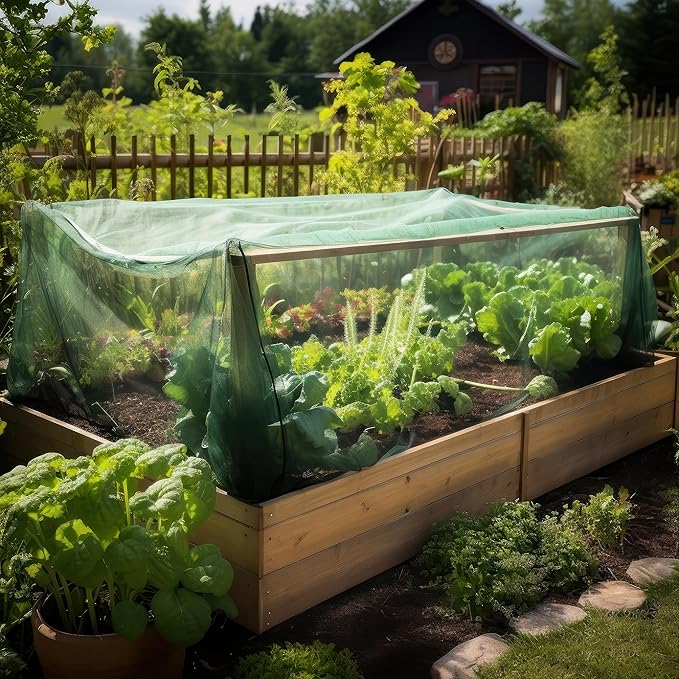 Green DIY Mosquito Net Fabric | 10x20 FT Netting 2 Pack | Insect Cover for Garden, Patio, Outdoor & Windows | Multiple Sizes in Black, White & Green | Raised Bed Screen Mesh Barrier