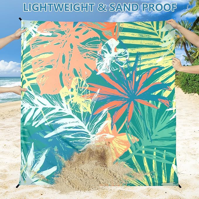 AISPARKY Beach Blanket Waterproof Sandproof Quick Drying Beach Mat Extra Large Outdoor Picnic Blanket for Travel Camping Hiking