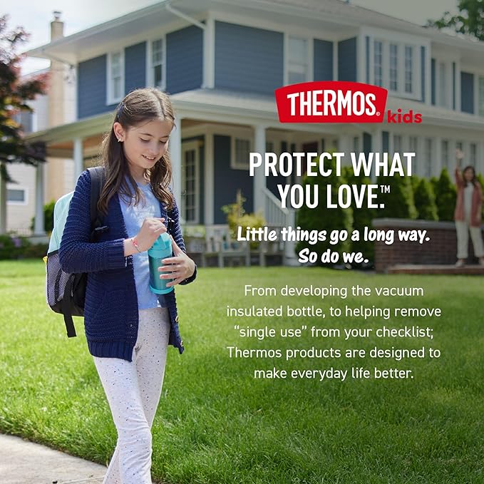 THERMOS FUNTAINER Insulated Food Jar, 10 Ounce, Kid Friendly Food Jar with Foldable Spoon, Bluey