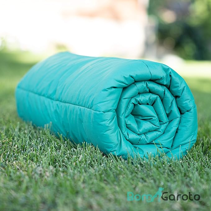 Bom Garoto Portable Pet Mat - 46.5 x 33 Inch Cat and Dog Mat for Crate Bed, Dog Cage, Fireside or Camping! Waterproof Dog Beds for Medium Dogs and Small Dogs. Large Dog Bed with Storage Carry Bag