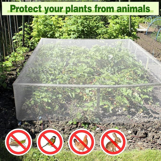 Stronger Garden Mesh Netting - 10 x 12 ft PPT Nano Bird Net Barrier, Mosquito Netting Screen for Outdoor Plants Vegetables Patios Balconies Terraces, Shading Rate 20% (White)