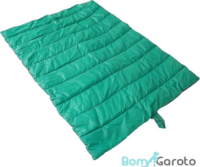 Bom Garoto Portable Pet Mat - 46.5 x 33 Inch Cat and Dog Mat for Crate Bed, Dog Cage, Fireside or Camping! Waterproof Dog Beds for Medium Dogs and Small Dogs. Large Dog Bed with Storage Carry Bag