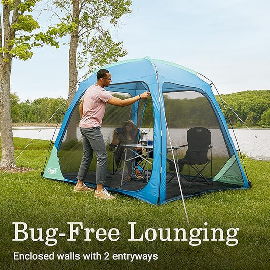 Coleman Skyshade Screen Dome Canopy Tent, 8x8/10x10ft Portable Screen Shelter with Easy Setup for Bug-Free Lounging, Great for Beach, Yard, Picnic, Park, Camping, & More