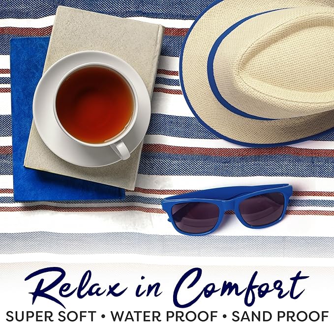 scuddles Extra Large Picnic & Outdoor Blanket with Pocket for iPhone Keys and More Dual Layers for Outdoor Water-Resistant Handy Mat Tote Spring Summer Camping Blanket Great for The Beach