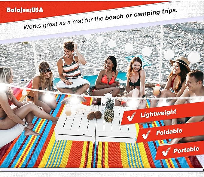 BalajeesUSA Outdoor Patio Rugs clearance 6'x9' (183 cm x 274 cm) Multi Color 20270