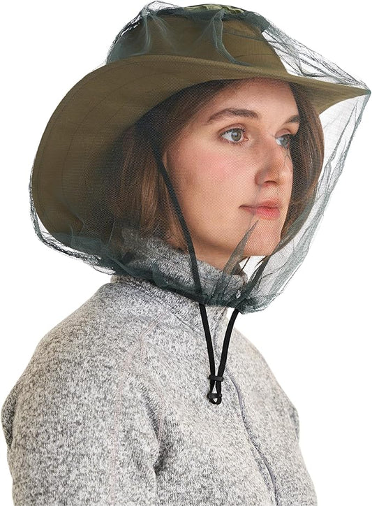 Coghlan's Mosquito Head Net: Ultra-Fine Mesh Netting Protection for Face and Neck Against Bugs Gnats Flies Insects, for Outdoor Camping, Hiking & Fishing