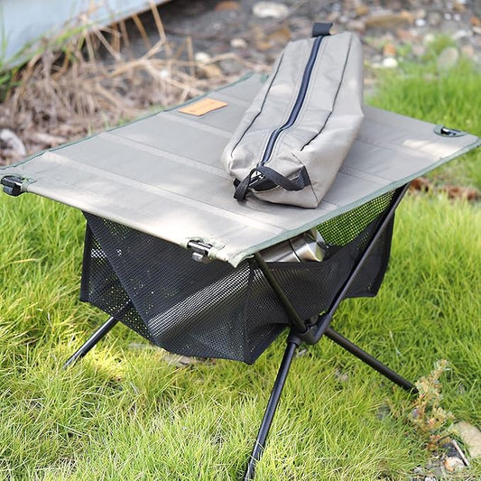 NACETURE Ultralight Backpacking Table - Collapsible Camping Table with Storage Mesh for Camping Gear, Hiking and Mountaineering (Green)